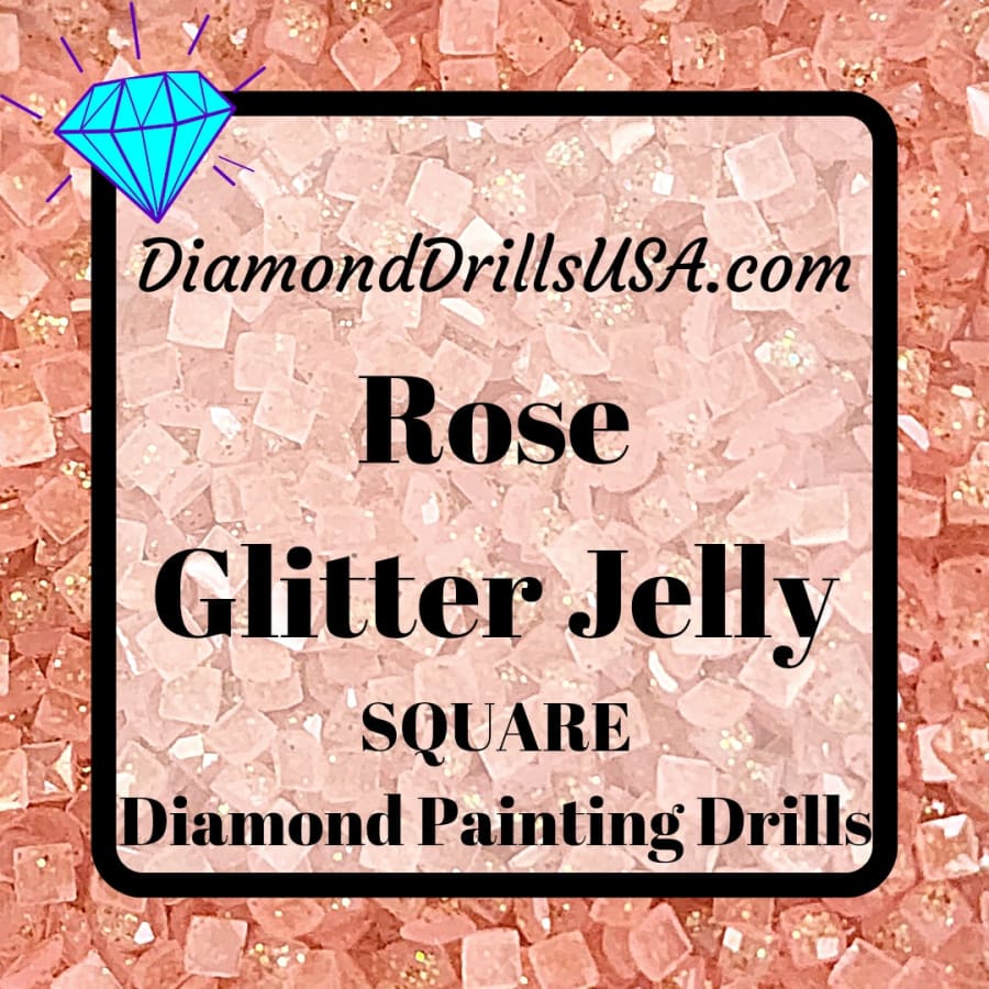 Rose Jelly Glitter SQUARE Diamond Painting Drills Pink 02