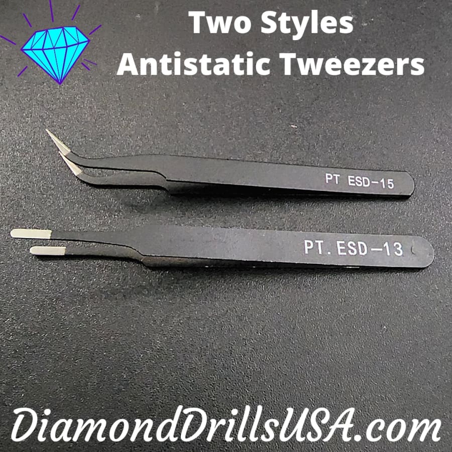 Round Tip Diamond Painting Tweezers Anti-static Metal - 