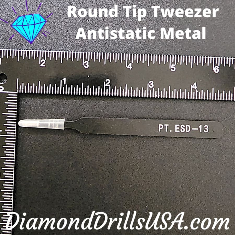 DiamondDrillsUSA - Round Tip Diamond Painting Tweezers Anti-static Metal