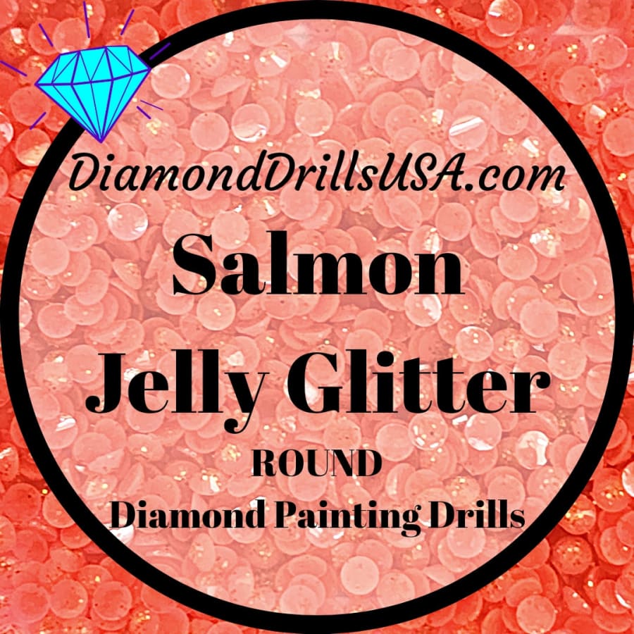 Salmon Jelly Glitter ROUND Diamond Painting Drills Pink 09 