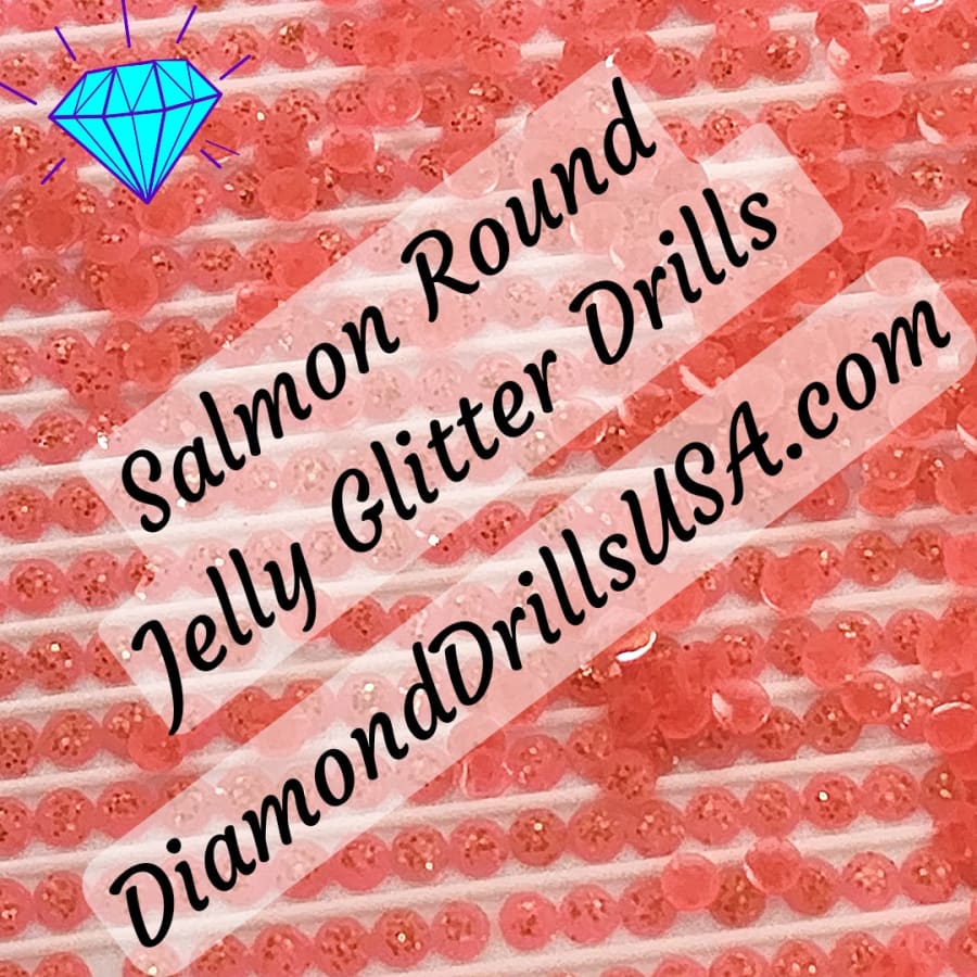 Salmon Jelly Glitter ROUND Diamond Painting Drills Pink 09 