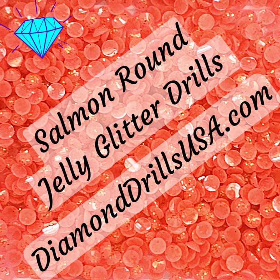 Salmon Jelly Glitter ROUND Diamond Painting Drills Pink 09 