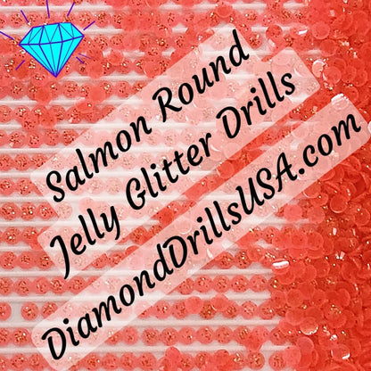 Salmon Jelly Glitter ROUND Diamond Painting Drills Pink 09 