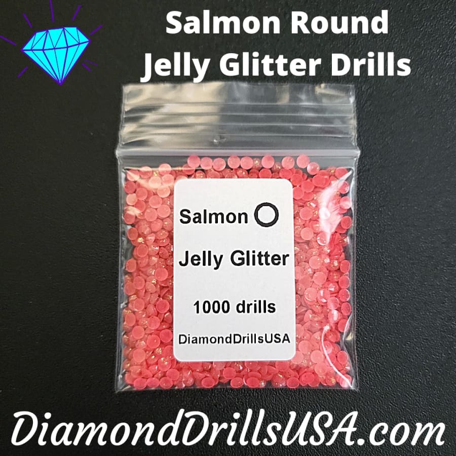 Salmon Jelly Glitter ROUND Diamond Painting Drills Pink 09 