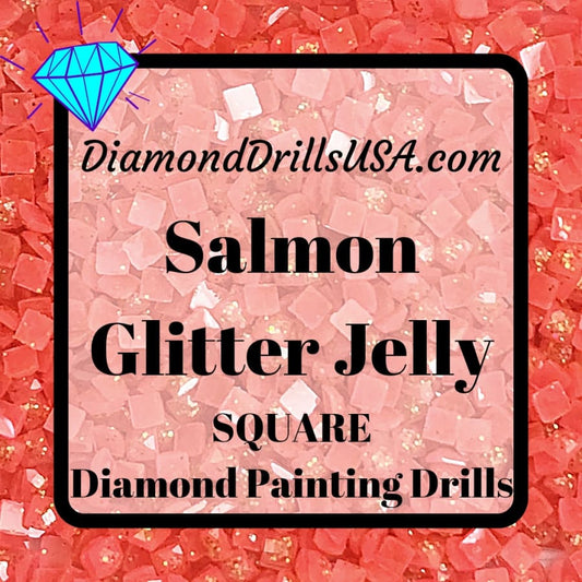 Salmon Jelly Glitter SQUARE Diamond Painting Drills Pink 09