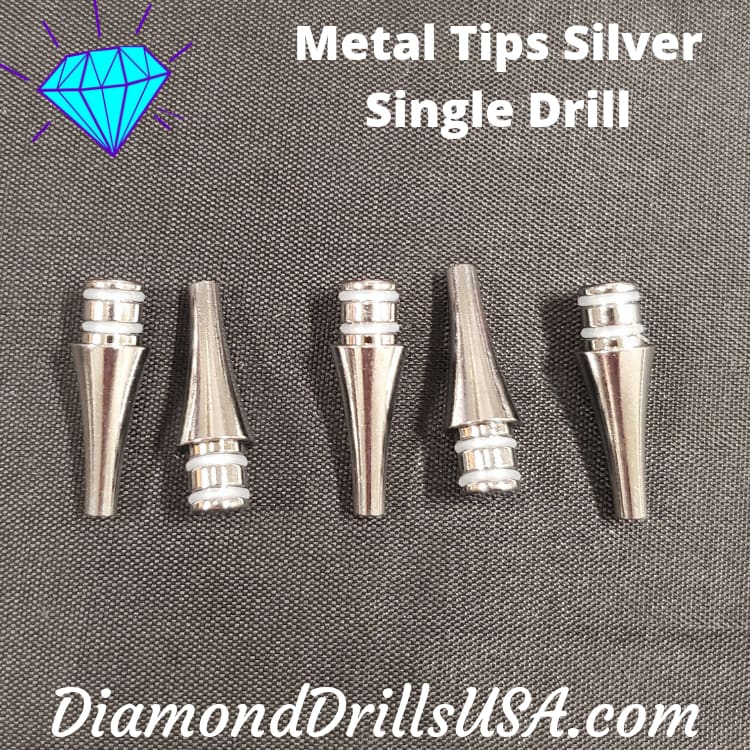 Silver Metal Single-drill Pen Replacement Head Diamond 