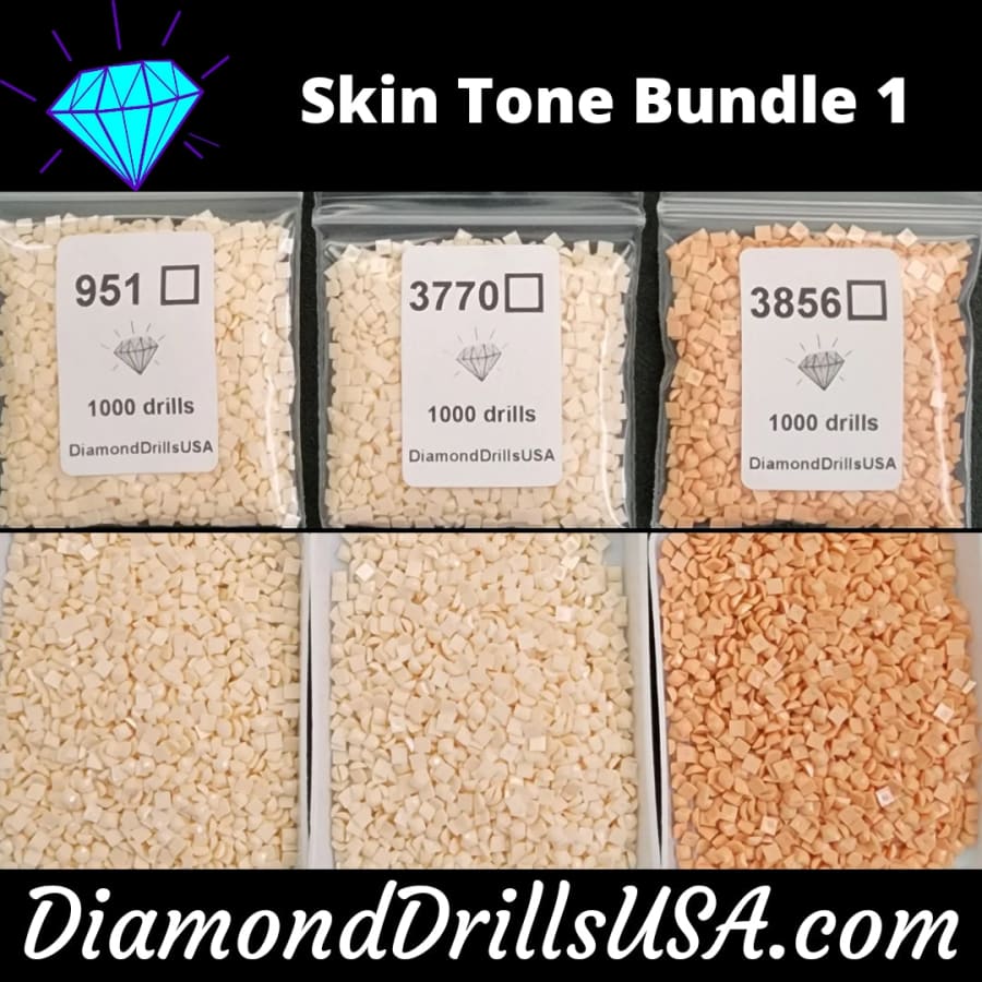 Skin Tone Bundle #1 - 3 Color DMC Square Bundle Bulk Diamond