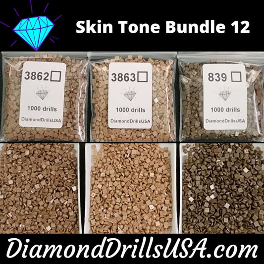 Skin Tone Bundle #12 - 3 Color DMC Square Bundle Bulk 