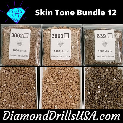 Skin Tone Bundle #12 - 3 Color DMC Square Bundle Bulk 