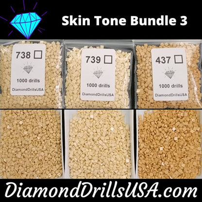 Skin Tone Bundle #3 - 3 Color DMC Square Bundle Bulk Diamond