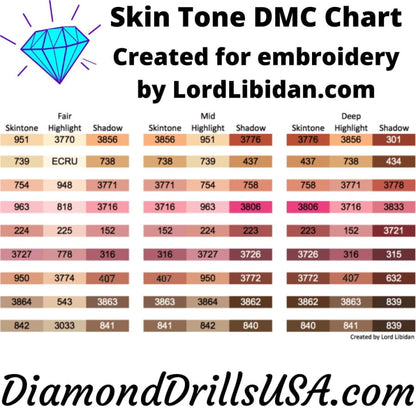 Skin Tone Bundle #3 - 3 Color DMC Square Bundle Bulk Diamond