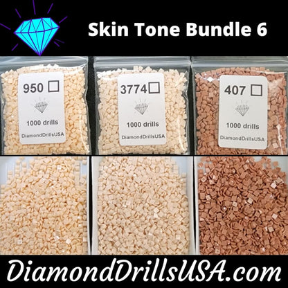 Skin Tone Bundle #6 - 3 Color DMC Square Bundle Bulk Diamond