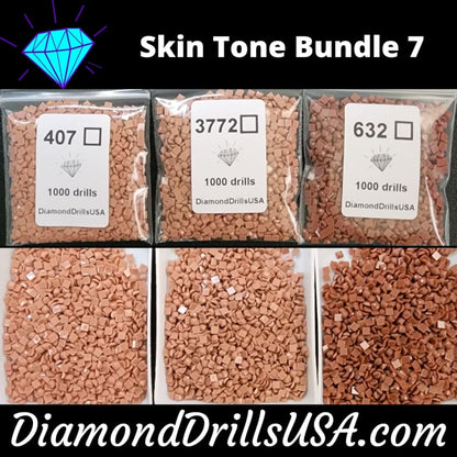 Skin Tone Bundle #7 - 3 Color DMC Square Bundle Bulk Diamond