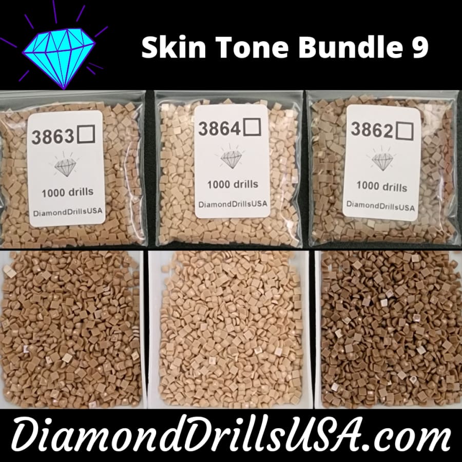 Skin Tone Bundle #9 - 3 Color DMC Square Bundle Bulk Diamond