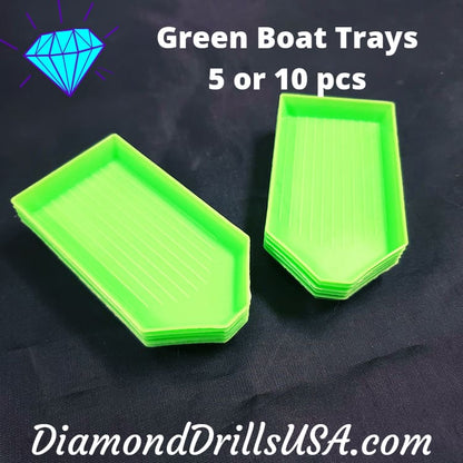 Small Green Drill Tray Diamond Painting Basic Boat Style No 