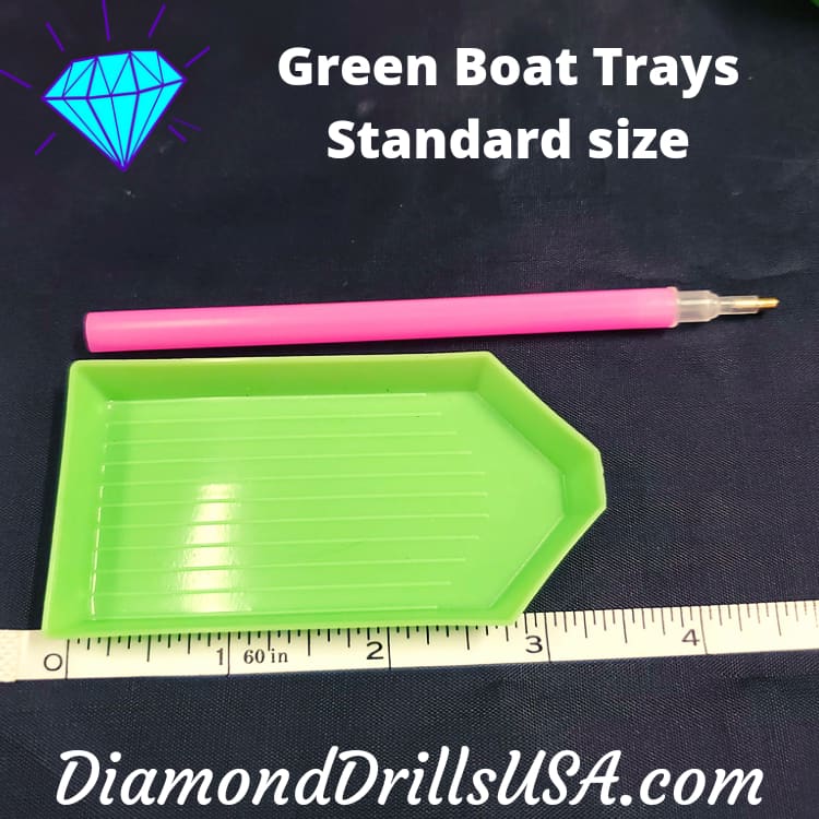 Small Green Drill Tray Diamond Painting Basic Boat Style No Pour Spout