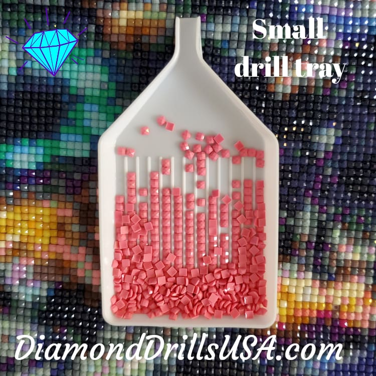 Small White Drill Tray With Pour Spout for Diamond Painting 