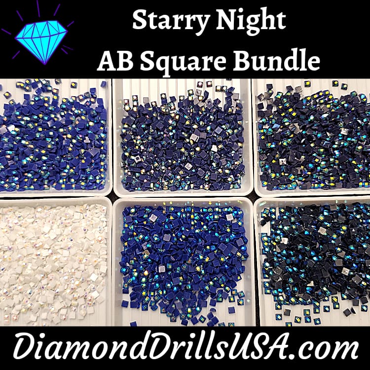 Starry Night AB Square Bundle 6 AB Colors Aurora Borealis 