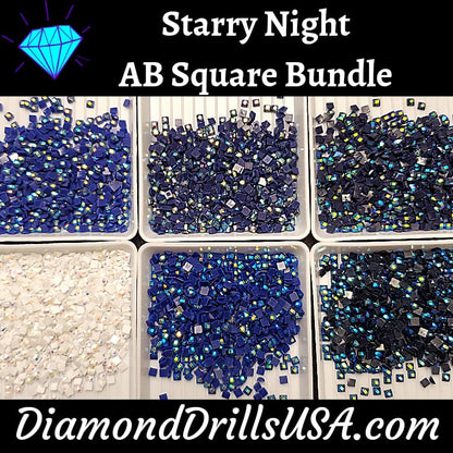Starry Night AB Square Bundle 6 AB Colors Aurora Borealis 