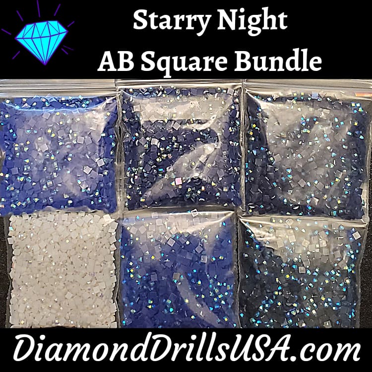 Starry Night AB Square Bundle 6 AB Colors Aurora Borealis 