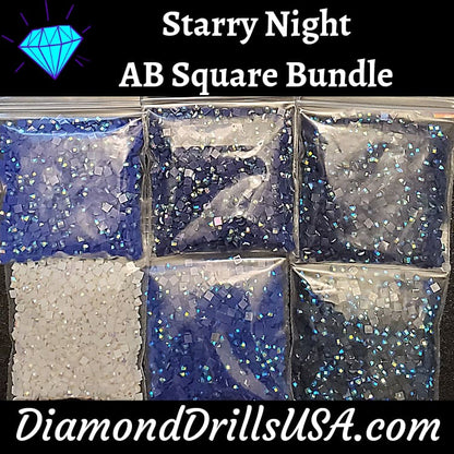 Starry Night AB Square Bundle 6 AB Colors Aurora Borealis 
