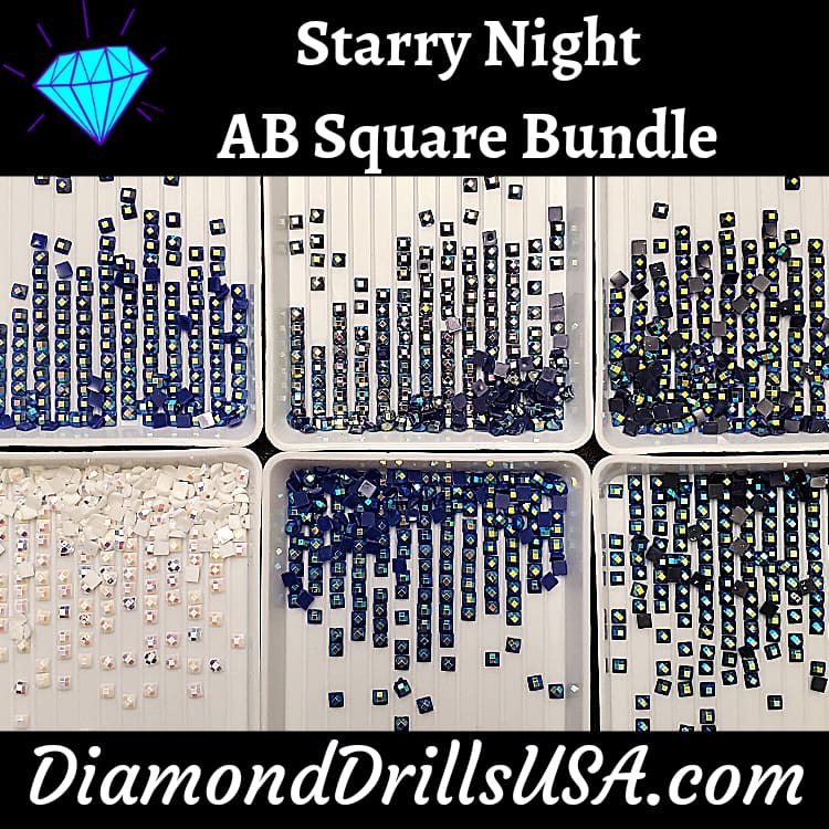 Starry Night AB Square Bundle 6 AB Colors Aurora Borealis 