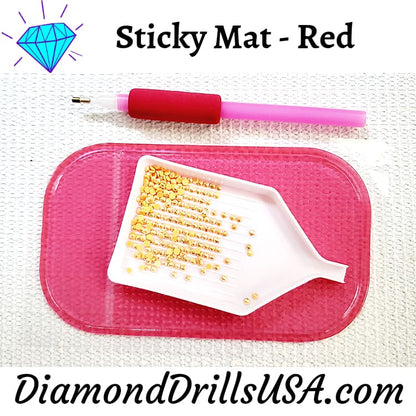 Sticky Mat Red Non-Slip Pad Tray & Accessory Holder - Arts &