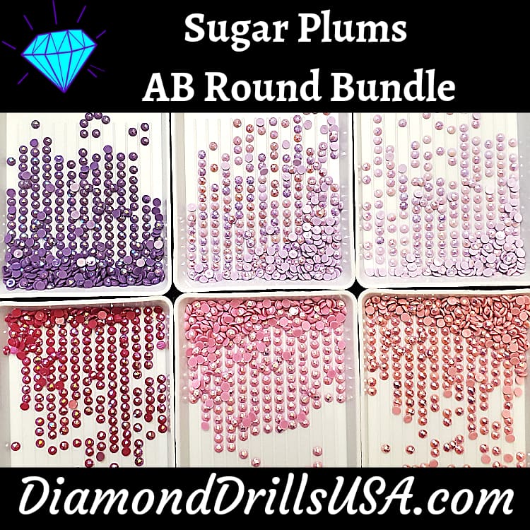 Sugar Plums AB Round Bundle 6 AB Colors Aurora Borealis 