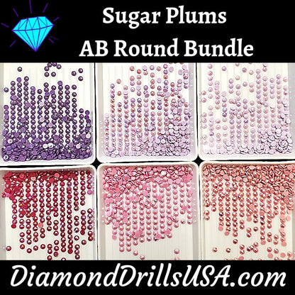 Sugar Plums AB Round Bundle 6 AB Colors Aurora Borealis 