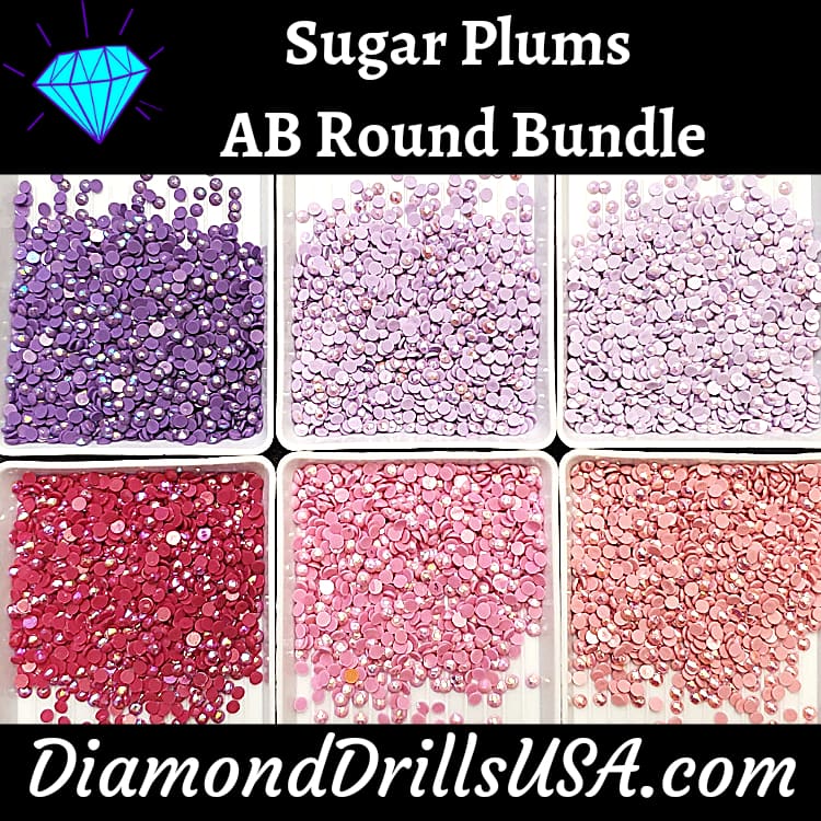 Sugar Plums AB Round Bundle 6 AB Colors Aurora Borealis 
