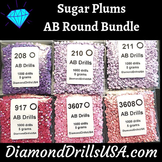 Sugar Plums AB Round Bundle 6 AB Colors Aurora Borealis 