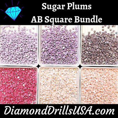 Sugar Plums AB Square Bundle 6 AB Colors Aurora Borealis 