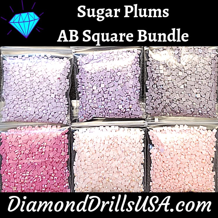 Sugar Plums AB Square Bundle 6 AB Colors Aurora Borealis 