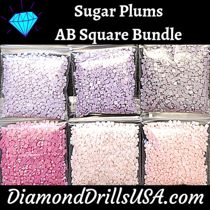 Sugar Plums AB Square Bundle 6 AB Colors Aurora Borealis 
