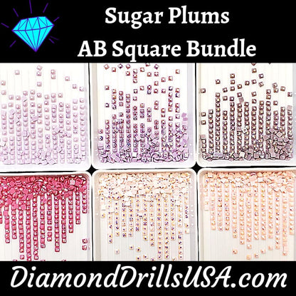 Sugar Plums AB Square Bundle 6 AB Colors Aurora Borealis 