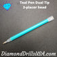 Teal Dual Tip 3-Drill Multi Placer Diamond Painting Pen - 