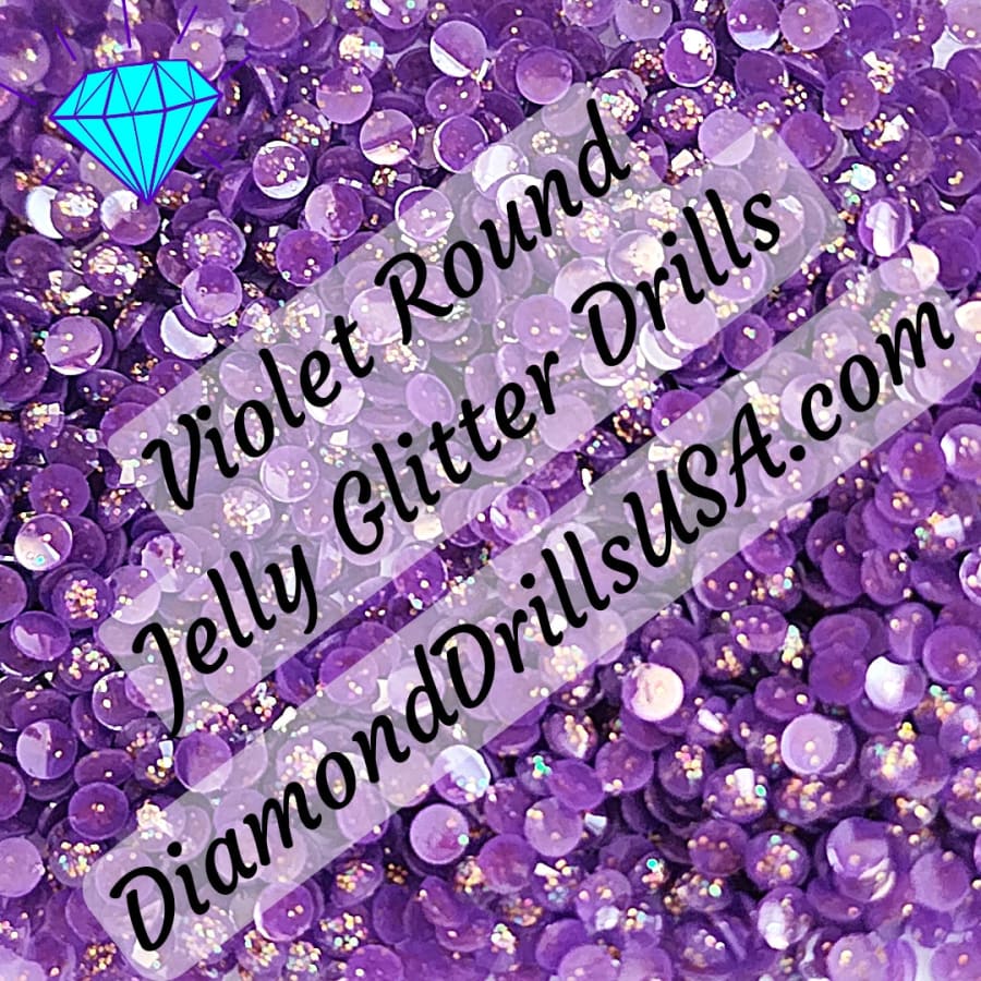 Violet Jelly Glitter ROUND Diamond Painting Drills Purple 24