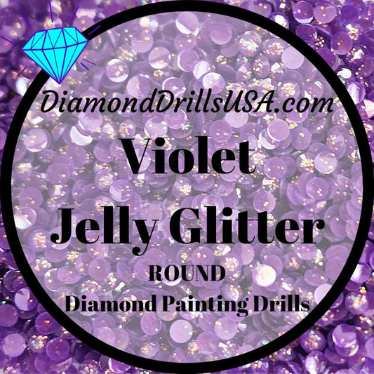Violet Jelly Glitter ROUND Diamond Painting Drills Purple 24