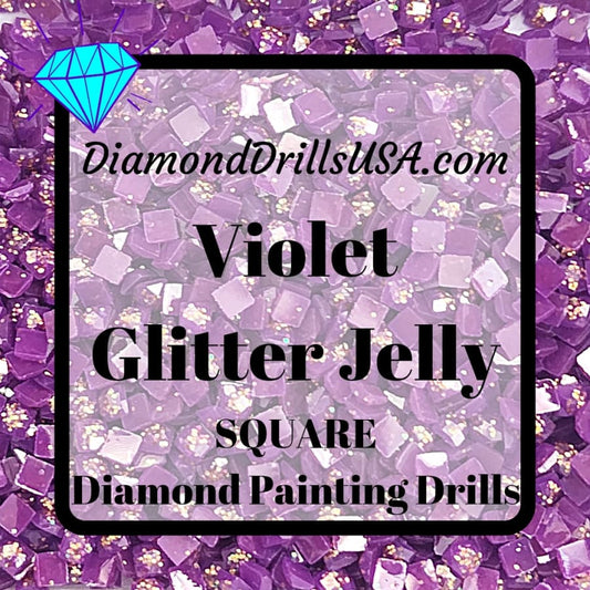 Violet Jelly Glitter SQUARE Diamond Painting Drills Purple