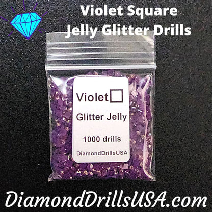 Violet Jelly Glitter SQUARE Diamond Painting Drills Purple