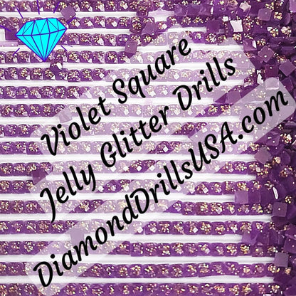 Violet Jelly Glitter SQUARE Diamond Painting Drills Purple