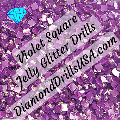 Violet Jelly Glitter SQUARE Diamond Painting Drills Purple