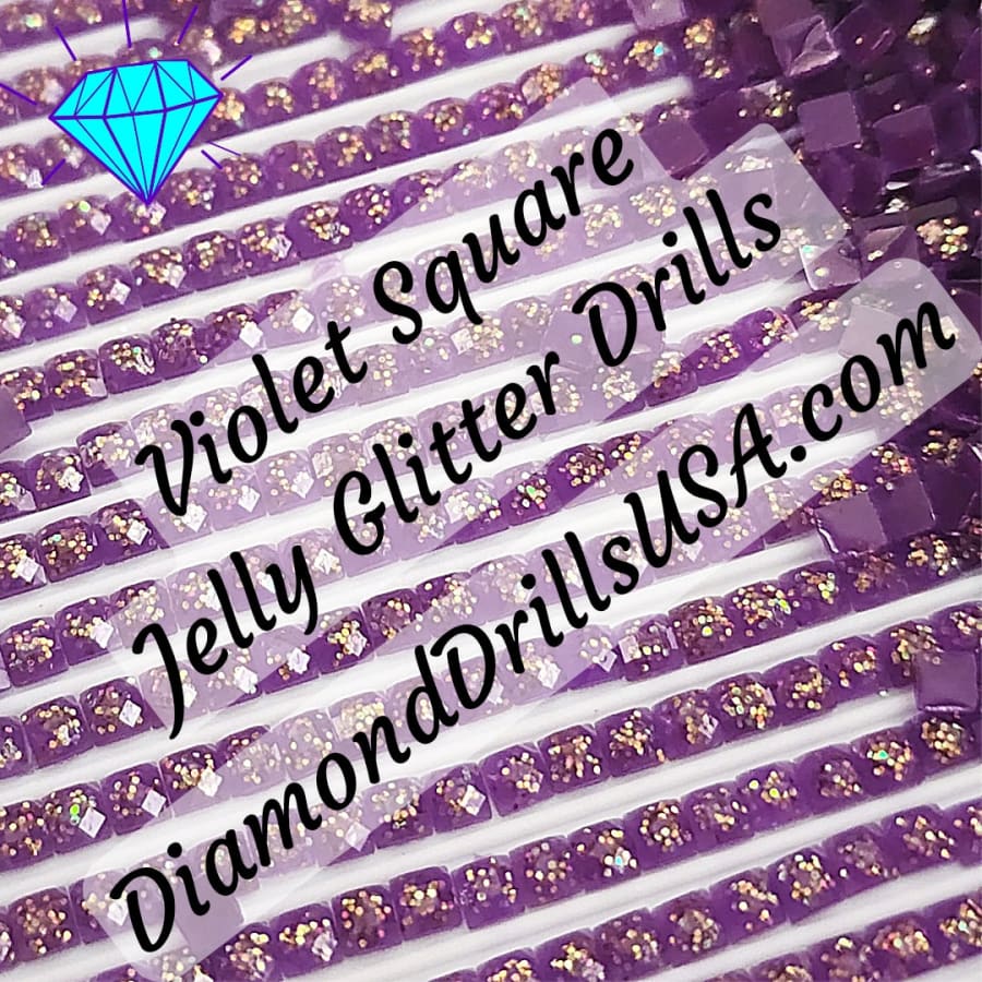 Violet Jelly Glitter SQUARE Diamond Painting Drills Purple