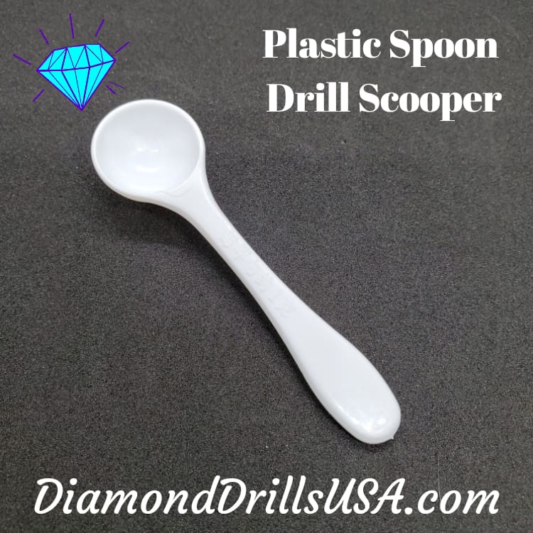 White Spoon Drill Scoop Diamond Painting Accessory Tool - 