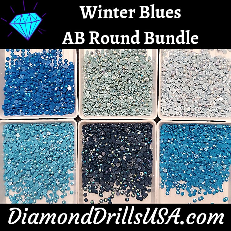 Winter Blues AB Round Bundle 6 AB Colors Aurora Borealis 