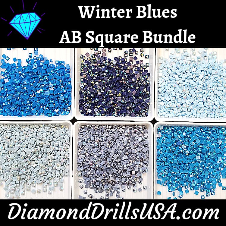 Winter Blues AB Square Bundle 6 AB Colors Aurora Borealis 