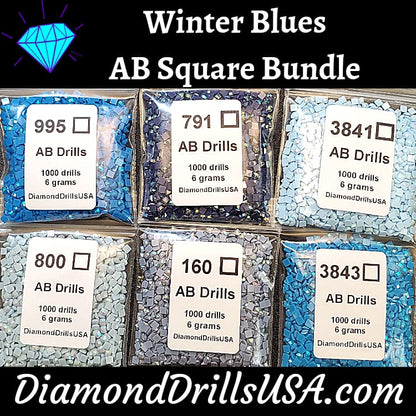 Winter Blues AB Square Bundle 6 AB Colors Aurora Borealis 