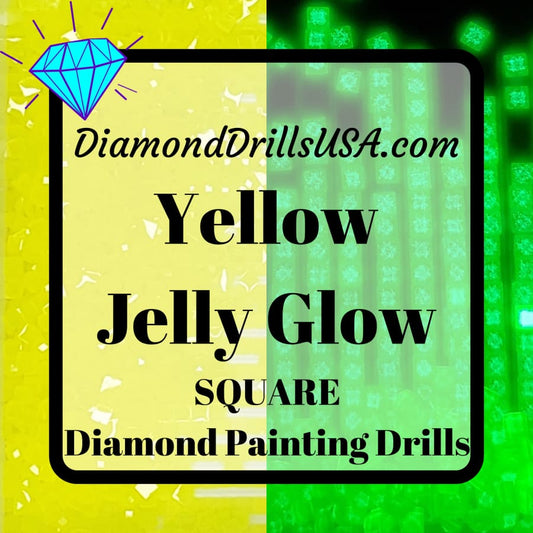 Yellow Jelly SQUARE GLOW in the Dark UV 5D Diamond Painting 