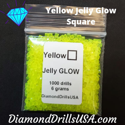 Yellow Jelly SQUARE GLOW in the Dark UV 5D Diamond Painting 