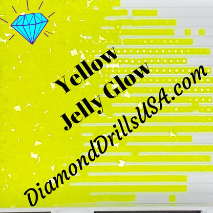 Yellow Jelly SQUARE GLOW in the Dark UV 5D Diamond Painting 